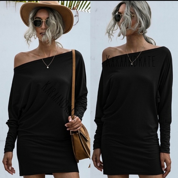 Off-The-Shoulder T-Shirt Dress - Picture 9 of 10